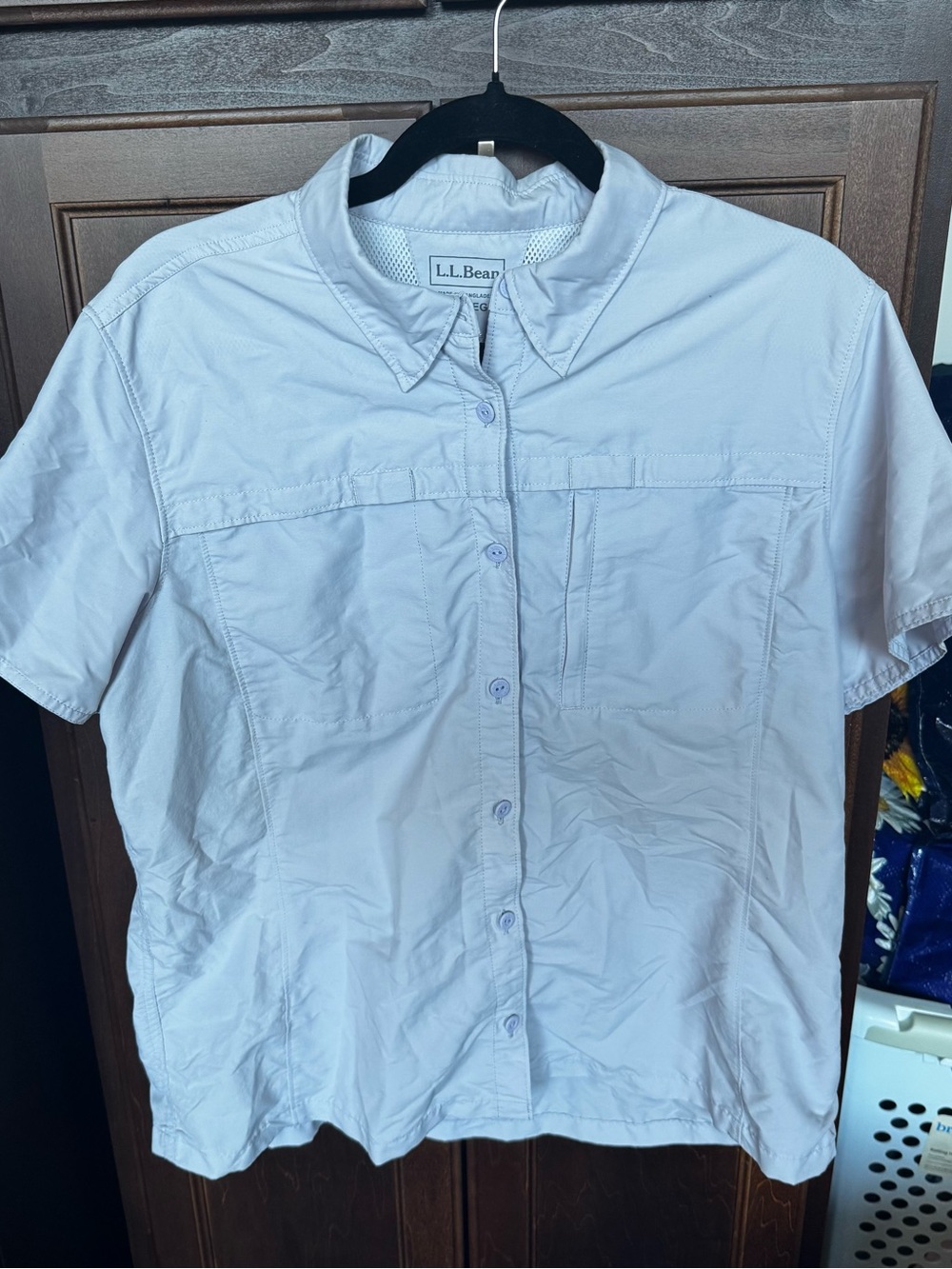 L.L. Bean SunSmart UPF 50+ Vented Hiking Utility Shirt Light Gray XL Reg